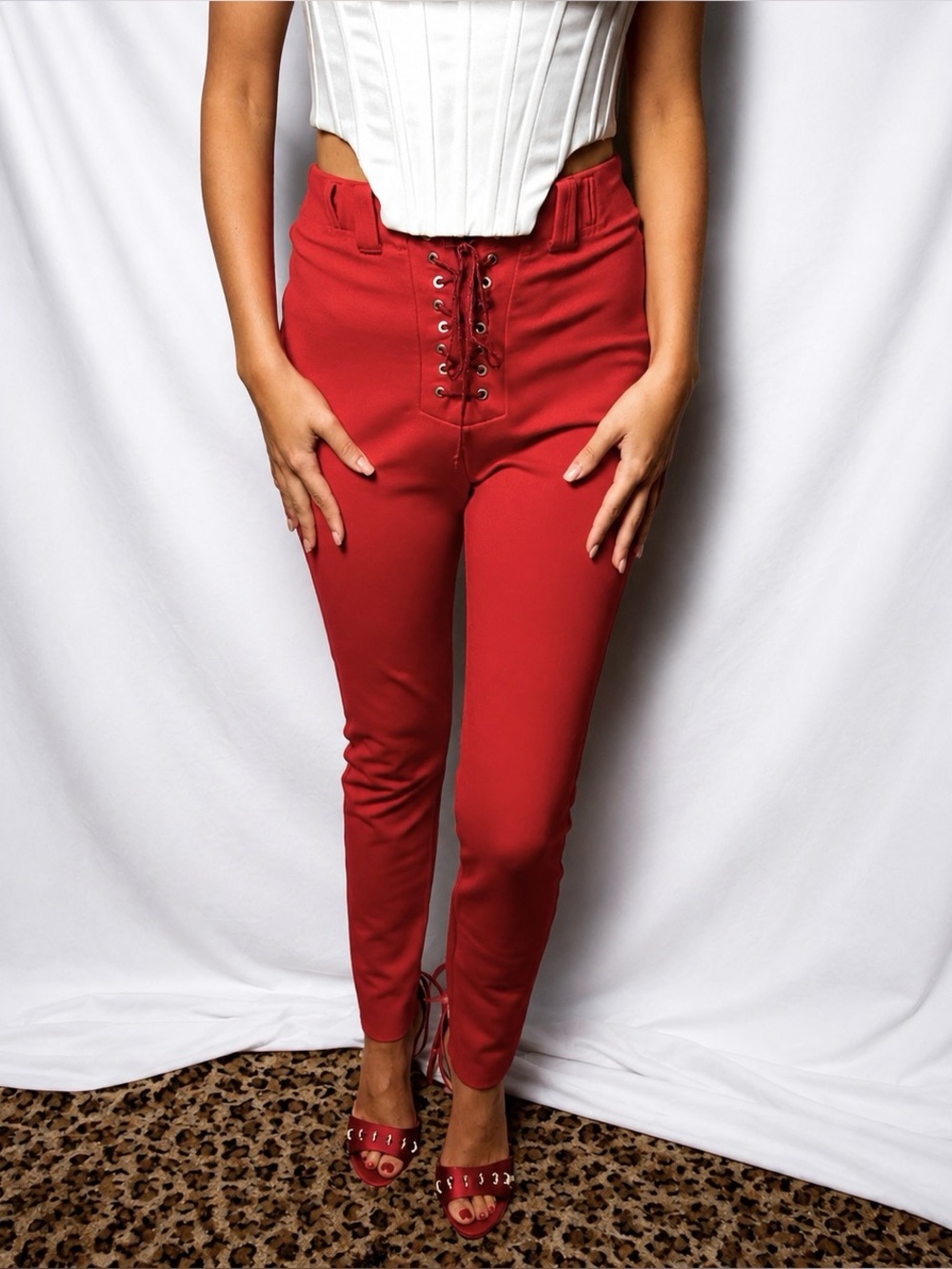 UNRAVEL brand red pants from Kylie Jenner’s closet